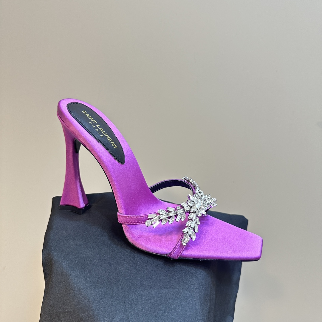 YSL 25ss/Spring and Summer New Runway Style Large Rhinestone High Heels Heel Height: 10.5cm Sandals Size: 35-39 (40 can be customized and not returned)