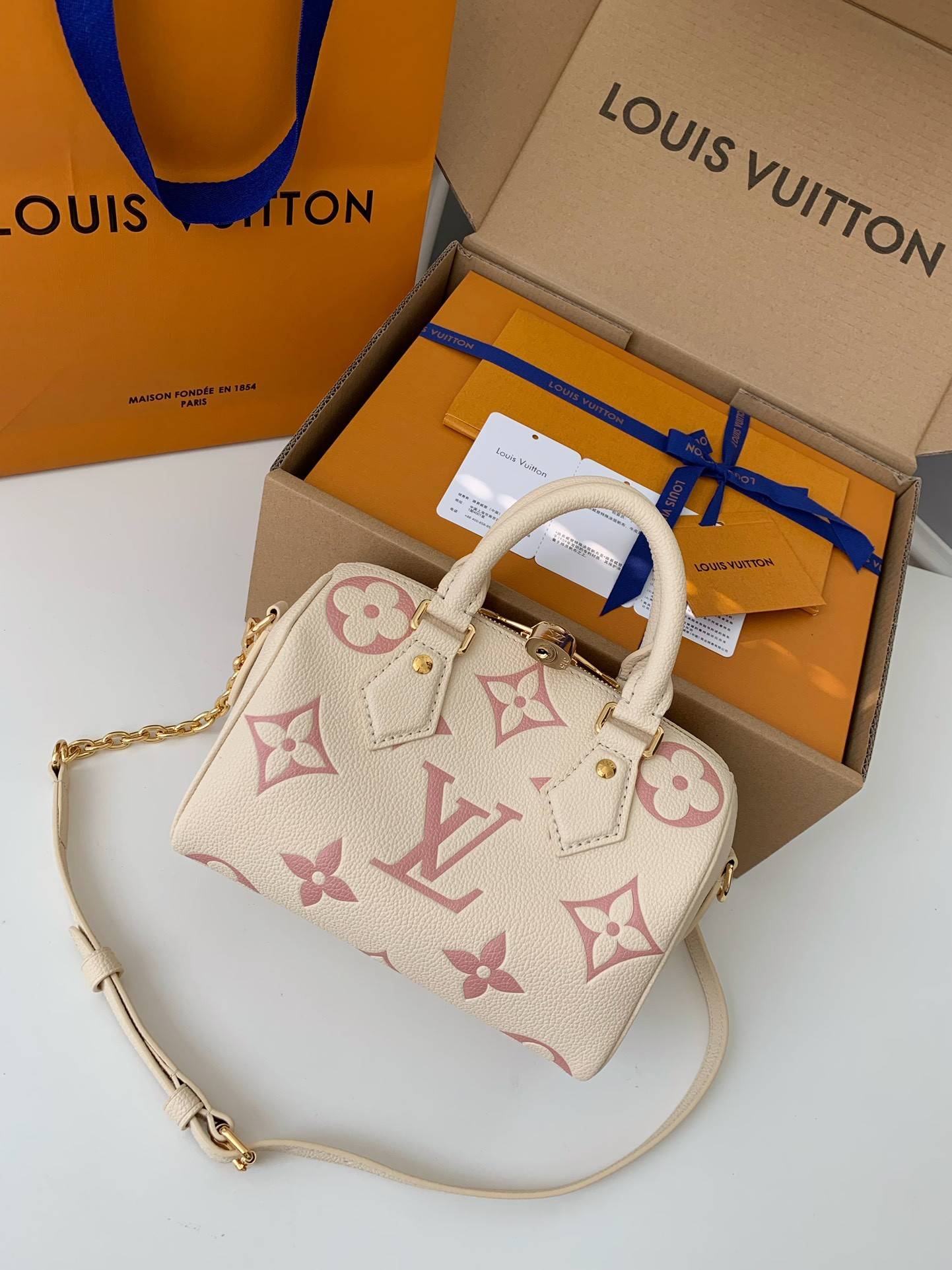 L*V Speedy Bandoulière 20 M46397，Size：20.5*13.5*12cm