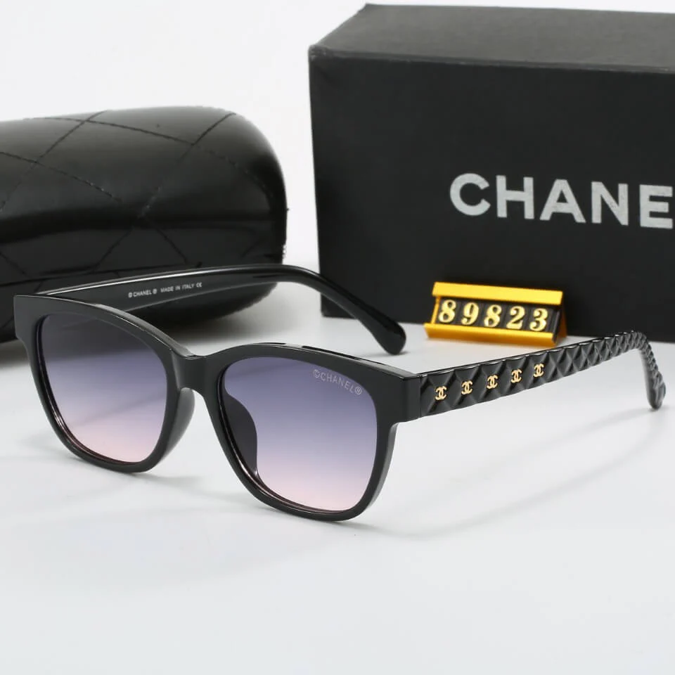 elegant style Di*m*nd pattern temple sunglasses