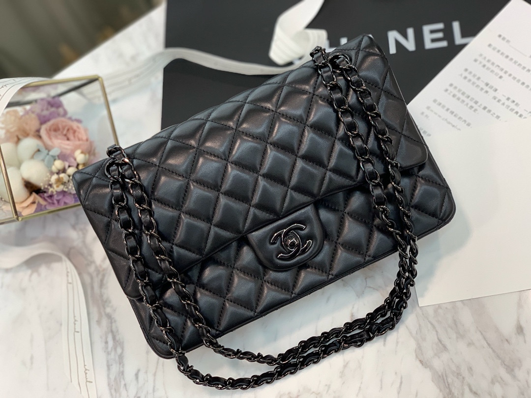Chanle Classic Double Flap Lambskin Leather